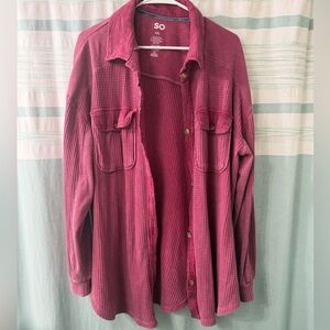 Raspberry waffle tunic